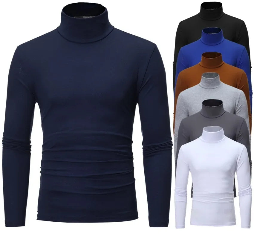 Herre Vinterundertøy – Termisk Langermet Trøye med Høy Hals | Slim Fit &amp; Varm Baselayer – Vest