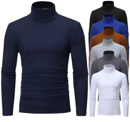 Herre Vinterundertøy – Termisk Langermet Trøye med Høy Hals | Slim Fit &amp; Varm Baselayer – Vest