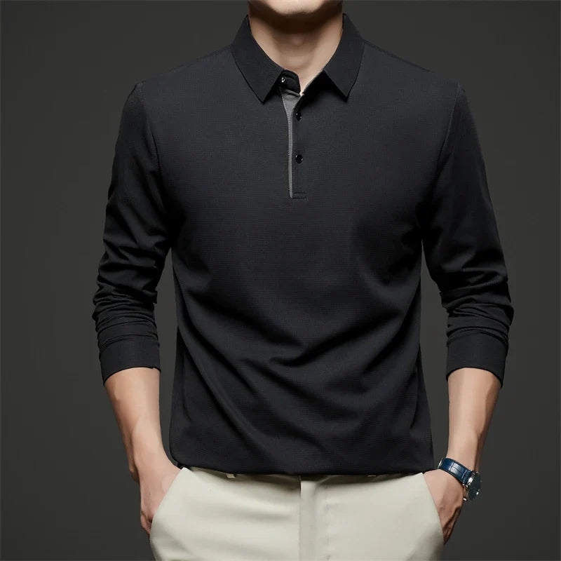 Herre Langermet Polo – Business Casual, Komfortabel &amp; Allsidig