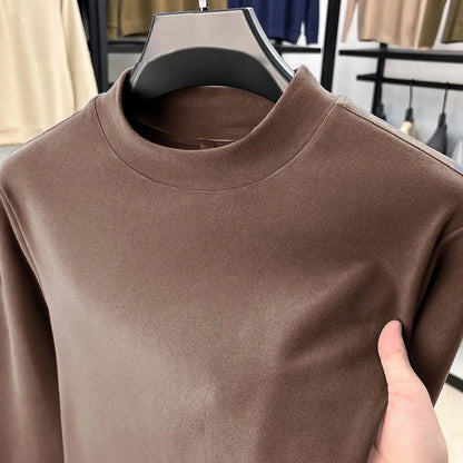 Varm Langermet Herre Underskjorte – Tykk Termisk Overdel med Fleecefôr | Perfekt som Baselayer til Høst og Vinter