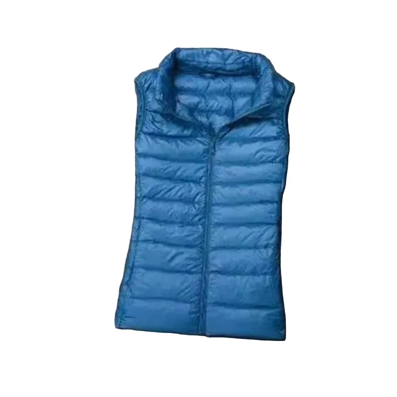 Dame Dunvest – Ultralett &amp; Varm i Hvit Andedun | Puffer Vest Høst/Vinter 2025 (opptil 8XL)