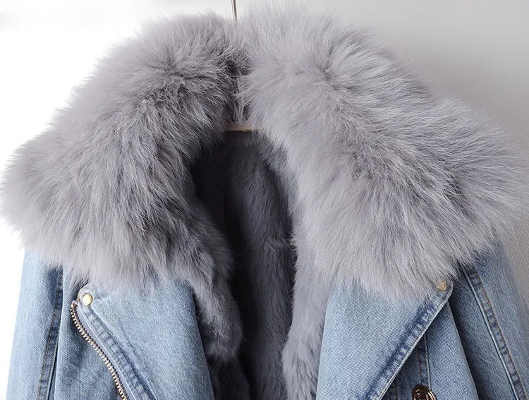 Jackie™️ | Elegance Denim &amp;amp; Fur Jacket