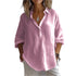Vår/Sommer Oversized Skjorte – V-hals, Casual og Elegant til Hverdag og Kontor – Grønn
