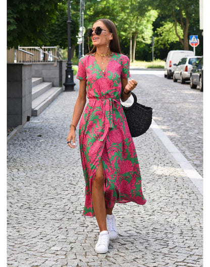 Livia | Fargerik Kjole med Print