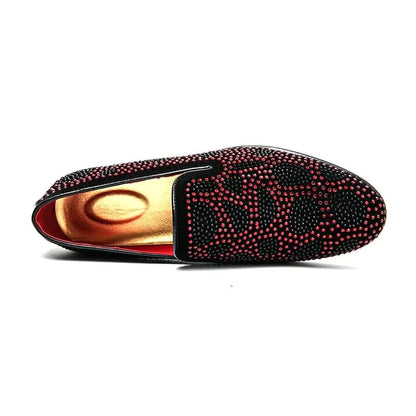 Loafers med rhinestone-utsmykning