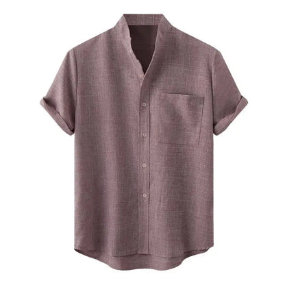 Sommer Skjorte for Menn – Pustende Bomull &amp; Lin, Kortermet, Elegant og Casual