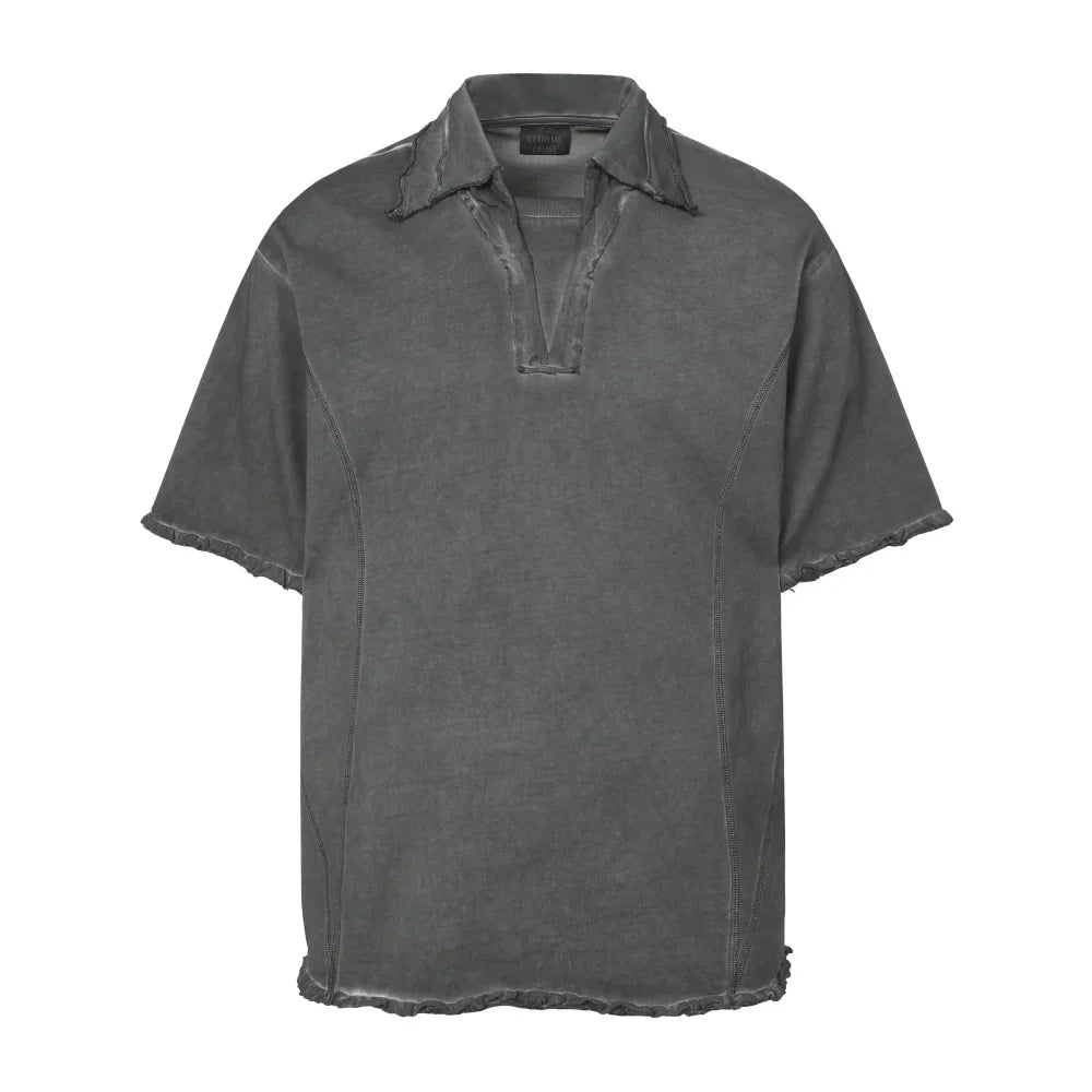 Retro Polo T-skjorte til Herre – Distressed Safari Stil &amp; Løs Passform