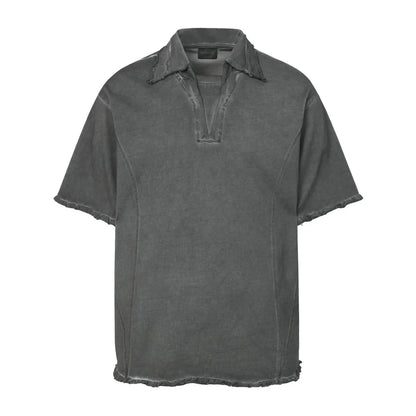 Retro Polo T-skjorte til Herre – Distressed Safari Stil &amp; Løs Passform