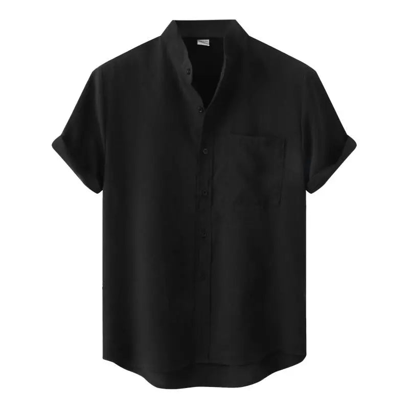 Sommer Skjorte for Menn – Pustende Bomull &amp; Lin, Kortermet, Elegant og Casual