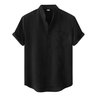 Sommer Skjorte for Menn – Pustende Bomull &amp; Lin, Kortermet, Elegant og Casual
