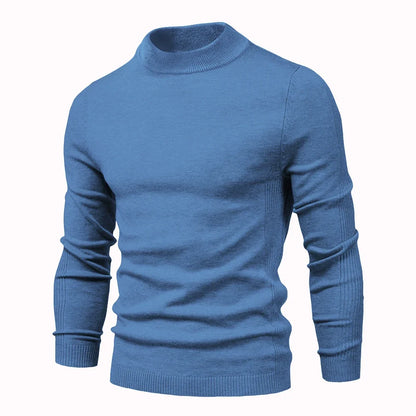 Myk Herregenser med Høy Hals – Ensfarget Vintergenser i Premium Kvalitet | Varm og Komfortabel Pullover for Menn