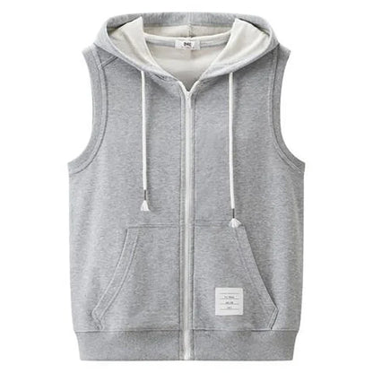 Ermeløs Hoodie til Herre med Glidelås – Oversized Streetwear Vest