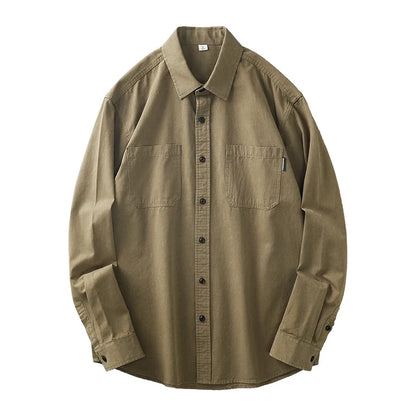 Bomullsskjorte til Herre – Vintage Langermet Workwear Stil