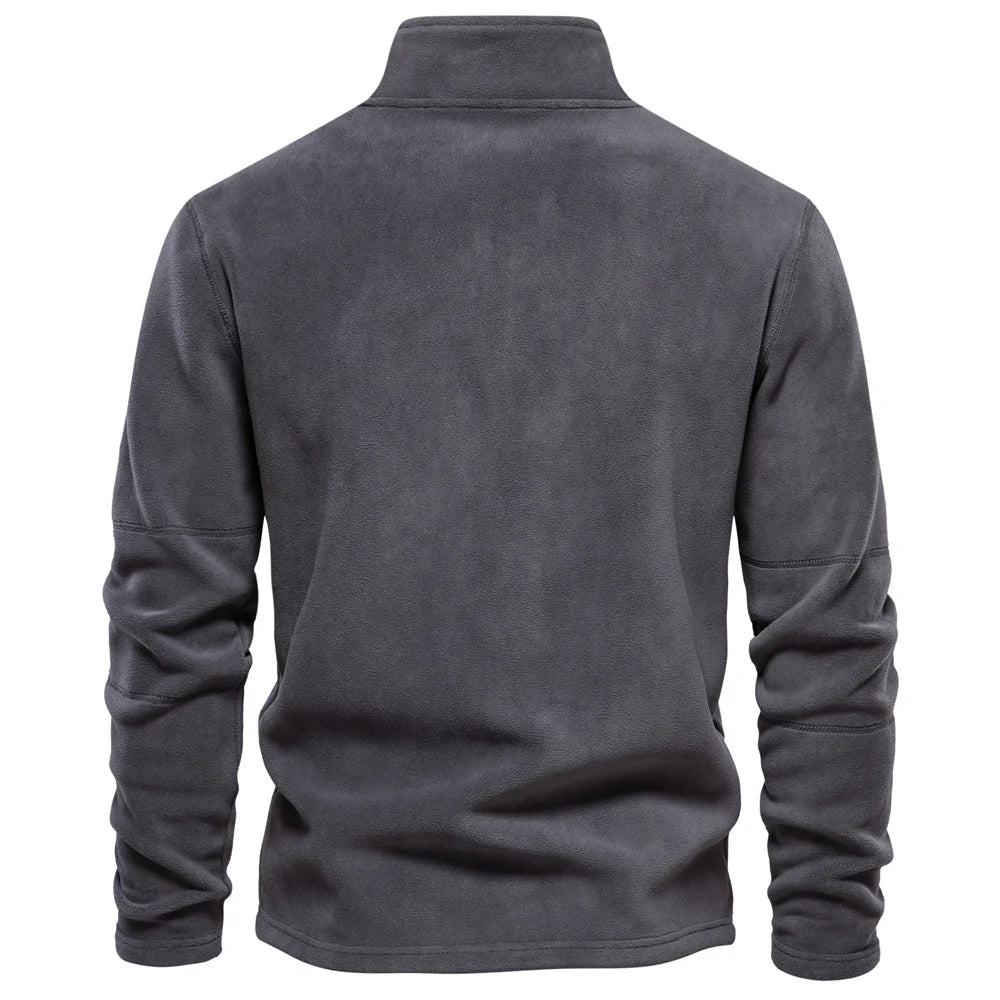 Tykk og varm herre-fleece – halv glidelås, softshell-look til tur og hverdag