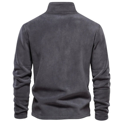Tykk og varm herre-fleece – halv glidelås, softshell-look til tur og hverdag