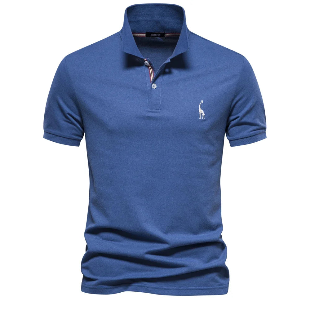 Klassisk Pique Polo for Herre – Kortermet i Bomull, Ensfarget og Perfekt til Sommeren