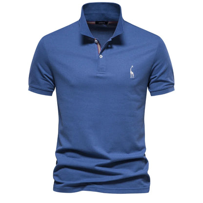 Klassisk Pique Polo for Herre – Kortermet i Bomull, Ensfarget og Perfekt til Sommeren