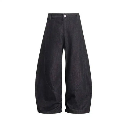 Unisex Wide Leg Jeans – Amerikansk Stil med Buet “Knife Cut”-Design | Trendy Løse Denim Bukser i High Street Look