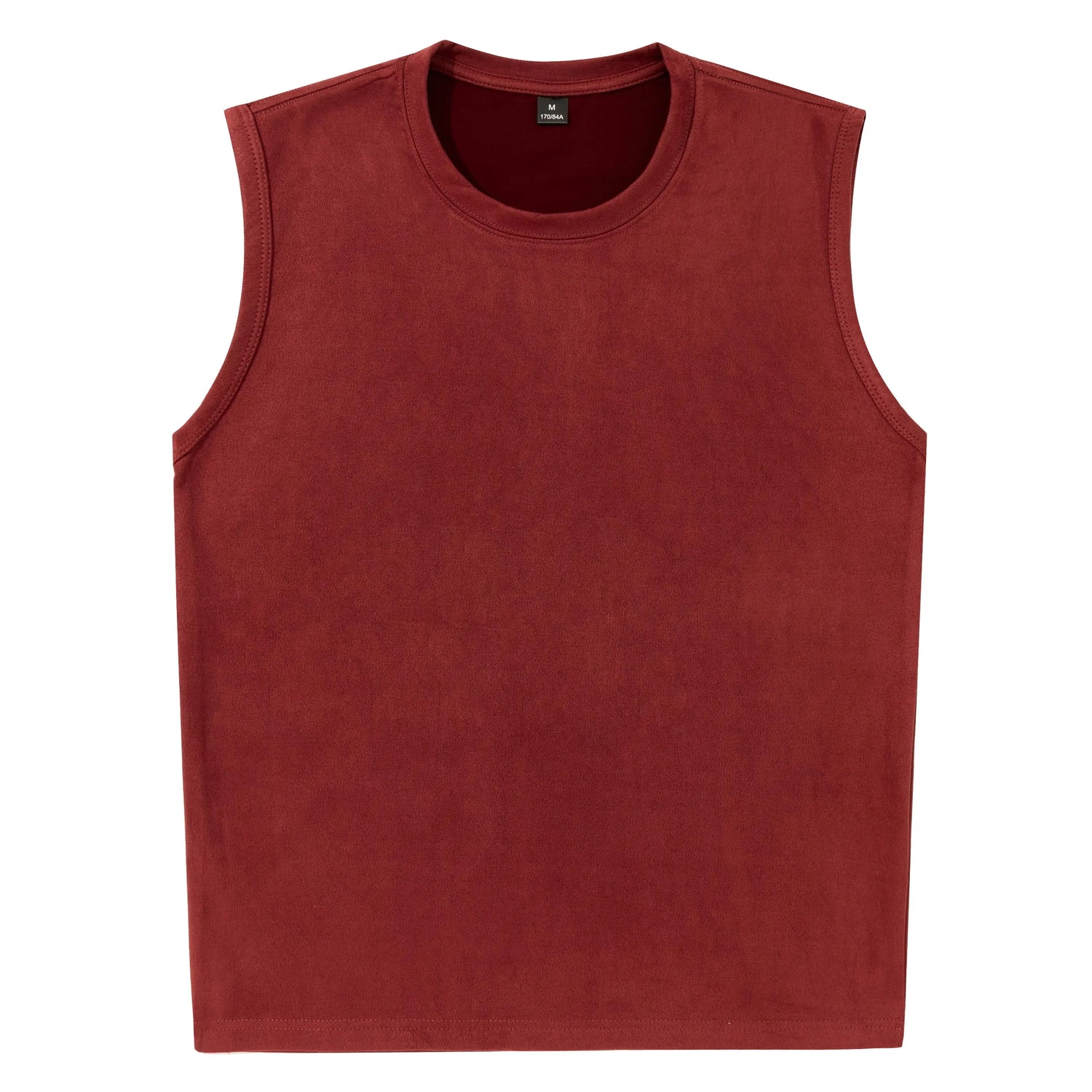 Ermeløs Topp til Herre – Faux Suede Singlet i Løs Vintage Stil