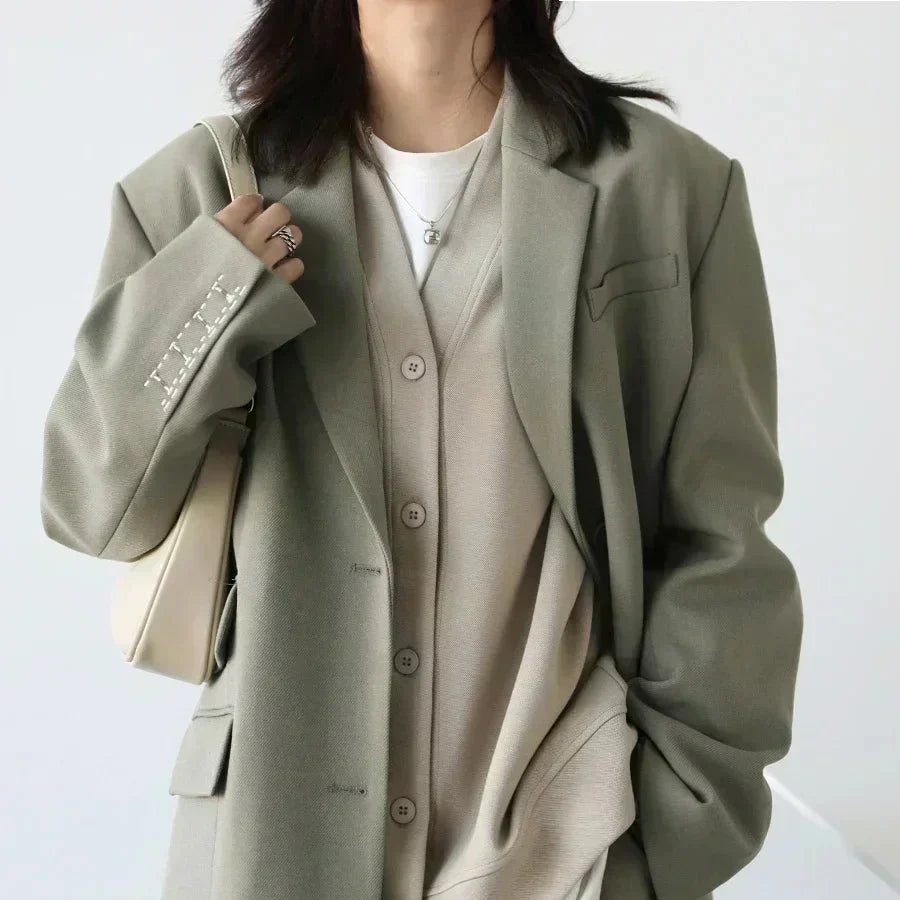 Koreansk V-halset Sweatshirt for Kvinner – Løs, Myk og Varm Genser til Høst og Vinter | Casual &amp; Elegant