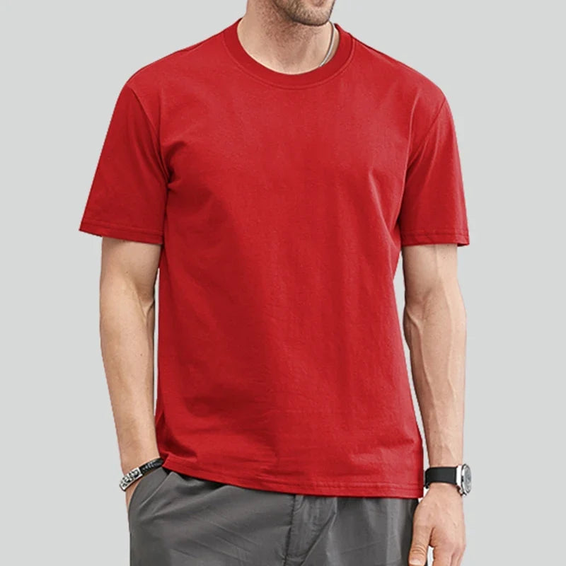 Unisex Basic T-skjorte i 100% Bomull – Oversized Ensfarget Topp for Menn, Kvinner og Ungdom | Komfortabel Sommertee