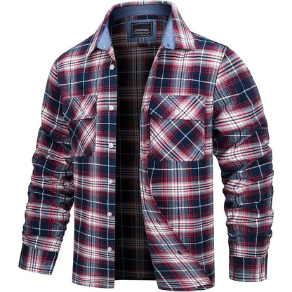 Oversized Rutete Skjortejakke for Menn – Lett Flanellskjorte med Lommer | Streetwear-inspirert Vår- og Høstjakke