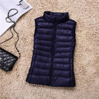 Dame Dunvest – Ultralett &amp; Varm i Hvit Andedun | Puffer Vest Høst/Vinter 2025 (opptil 8XL)