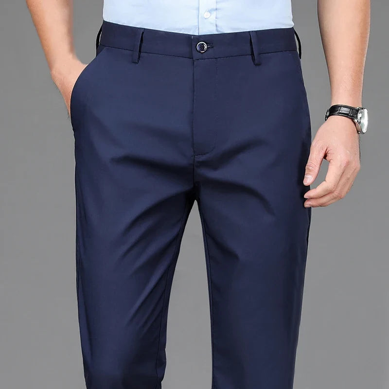Sorte herrebukser med stretch – smart casual dressbukse til jobb og hverdag