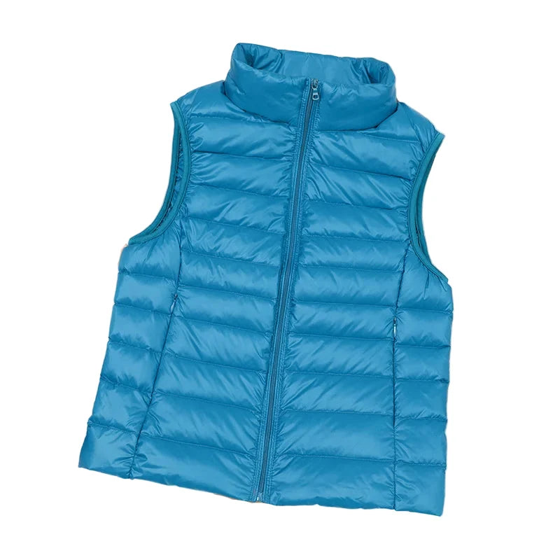 Dame Dunvest – Ultralett &amp; Varm i Hvit Andedun | Puffer Vest Høst/Vinter 2025 (opptil 8XL) – Oransje
