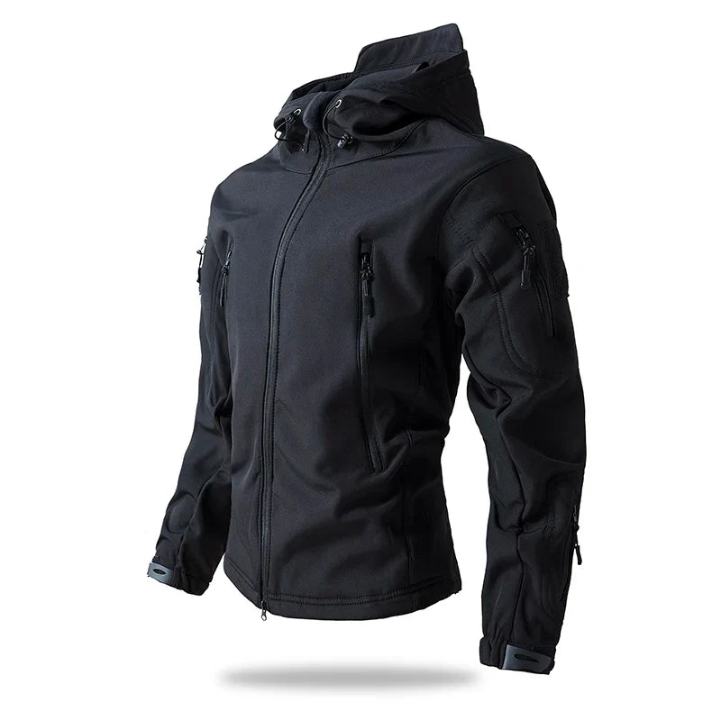 Softshell Taktisk Jakke – Vanntett &amp; Vindtett med Fleecefor | Herre Camouflage Hettejakke til Jakt &amp; Friluft
