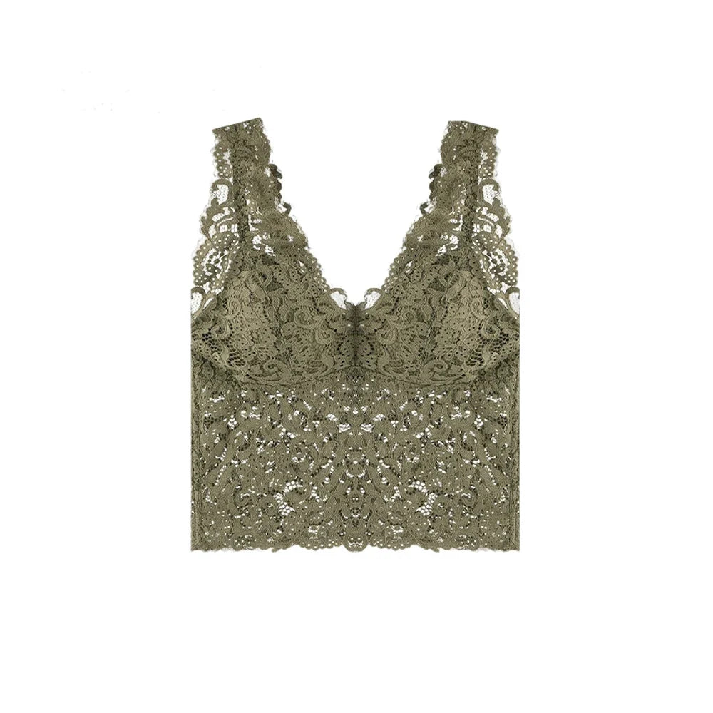 Blonde Camitopp til Dame – V-Hals Crop Top med Innebygde Brystinnlegg