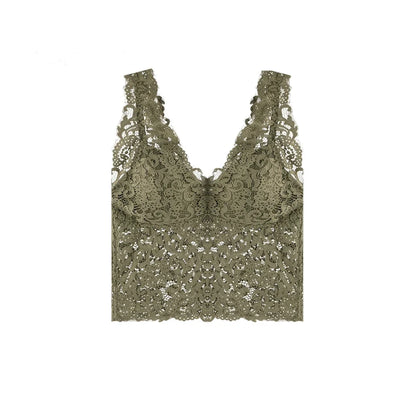 Blonde Camitopp til Dame – V-Hals Crop Top med Innebygde Brystinnlegg