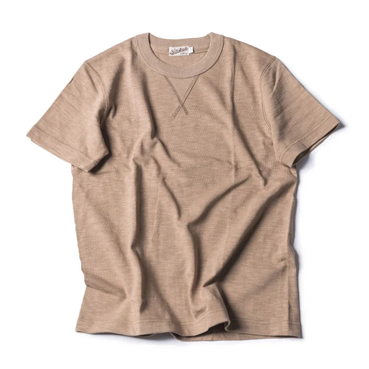 Heavyweight Slub Cotton T-skjorte til Herre – 300g Amekaji Tubular Tee