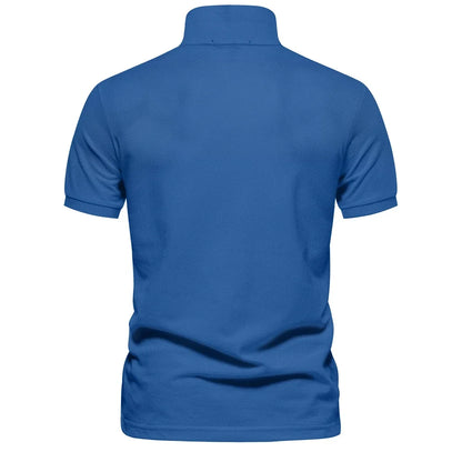 Klassisk Pique Polo for Herre – Kortermet i Bomull, Ensfarget og Perfekt til Sommeren