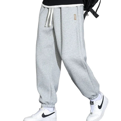 Herre Joggebukse Plus Size – Løs &amp; Komfortabel | Casual Sweatpants med Strikk i Livet (opptil 8XL) – Grå