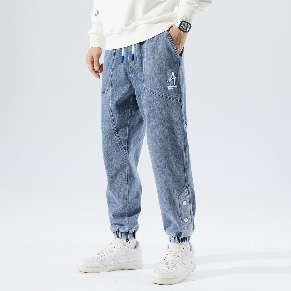 Fasjonable joggebukser i denim