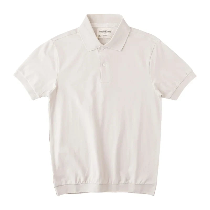 Retro Casual Polo T-skjorte til Herre – 100% Bomull, Kortermet Sommerstil