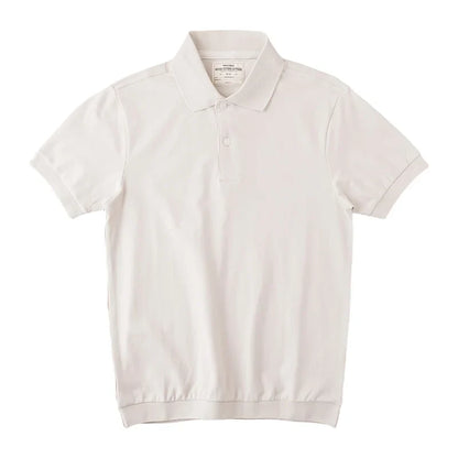 Retro Casual Polo T-skjorte til Herre – 100% Bomull, Kortermet Sommerstil