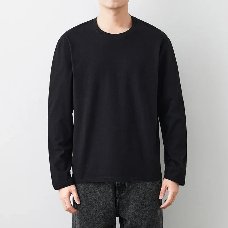 Klassisk Herre T-skjorte i 100 % Bomull – Myk og Komfortabel Basic Topp | Casual Hverdagsplagg i Store Størrelser (opptil 5XL)
