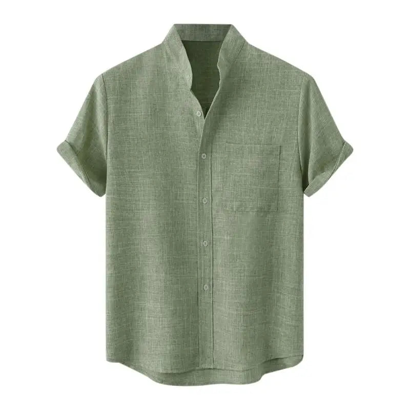 Sommer Skjorte for Menn – Pustende Bomull &amp; Lin, Kortermet, Elegant og Casual