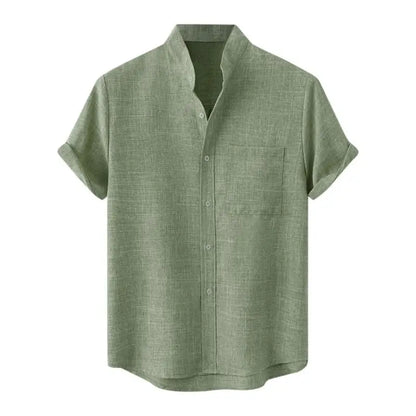 Sommer Skjorte for Menn – Pustende Bomull &amp; Lin, Kortermet, Elegant og Casual