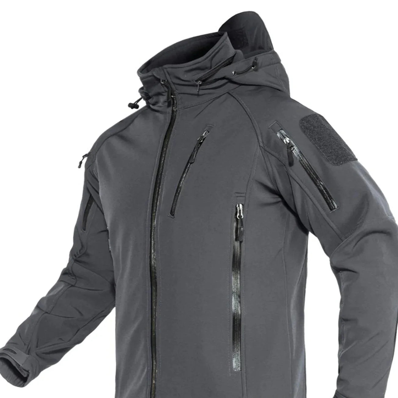 Softshell Jakke med Hette – Vanntett &amp; Vindtett | Varm Fleecefôret Herrejakke til Tur &amp; Hverdag