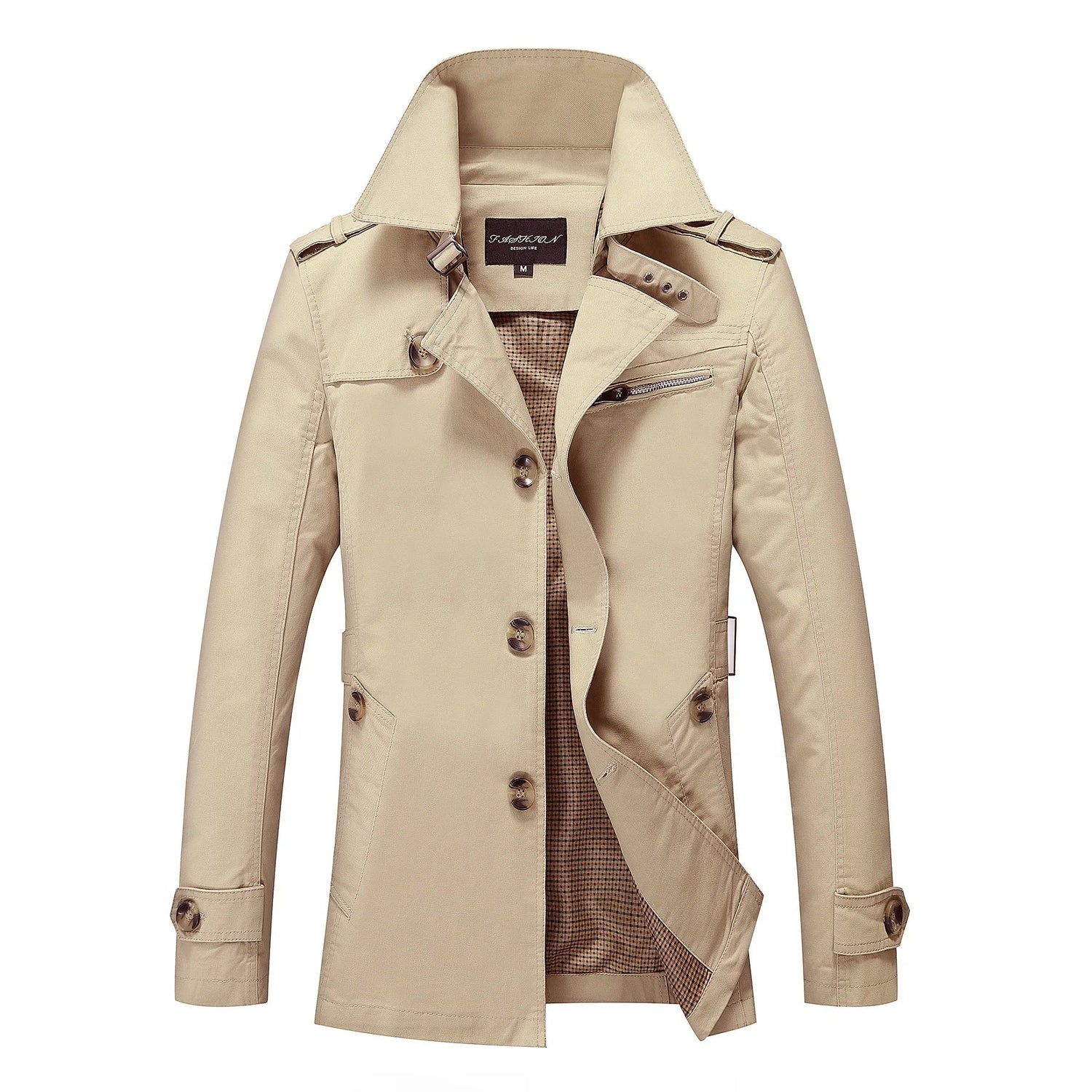 Moteriktig lang trenchcoat for menn