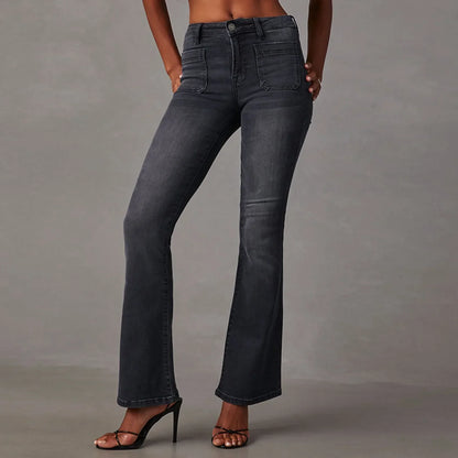 Elegante bootcut-jeans med lav passform