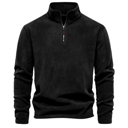 Tykk og varm herre-fleece – halv glidelås, softshell-look til tur og hverdag