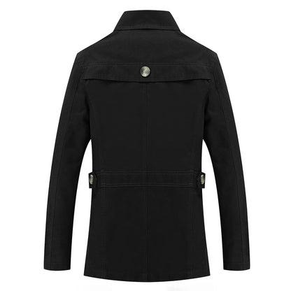 Moteriktig lang trenchcoat for menn