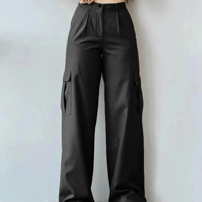 Vintage Cargo Bukser til Dame – Trendy Y2K Parachute Pants i Beige