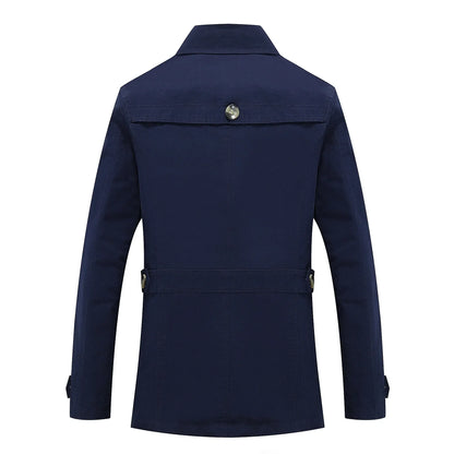 Moteriktig lang trenchcoat for menn