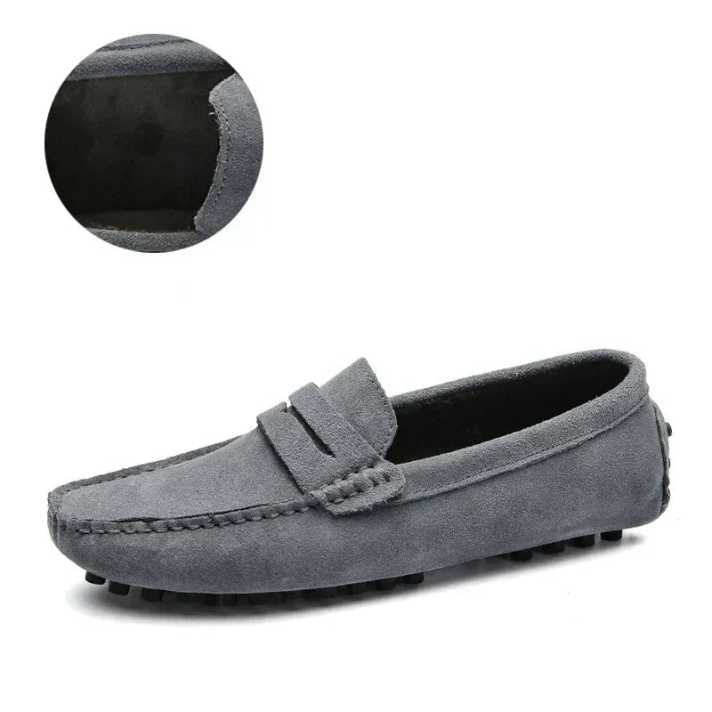 Herresko i Ekte Skinn – Komfortable Mokasiner i Størrelse Opptil 49, Slip-On og Perfekte til Fritid eller Bilkjøring