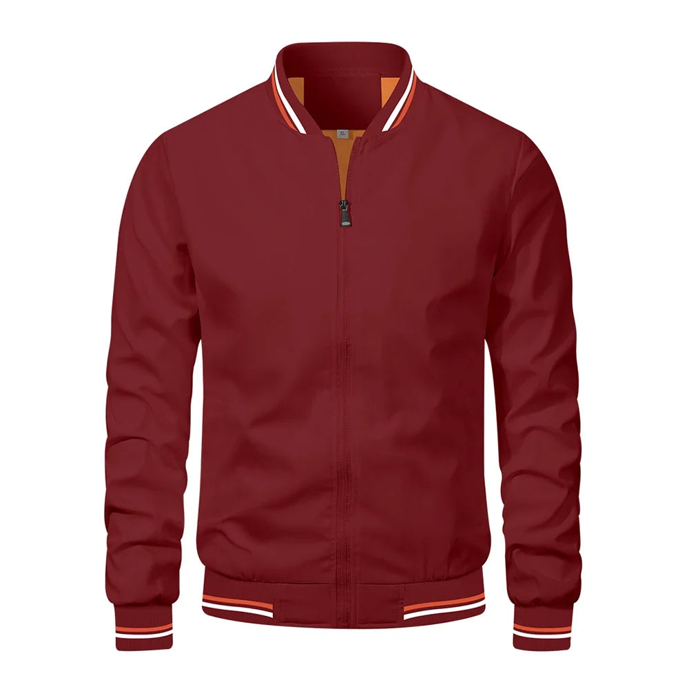 Herre Bomberjakke – Slim Fit Baseball-jakke | Svart &amp; Casual vår/sommer/høst